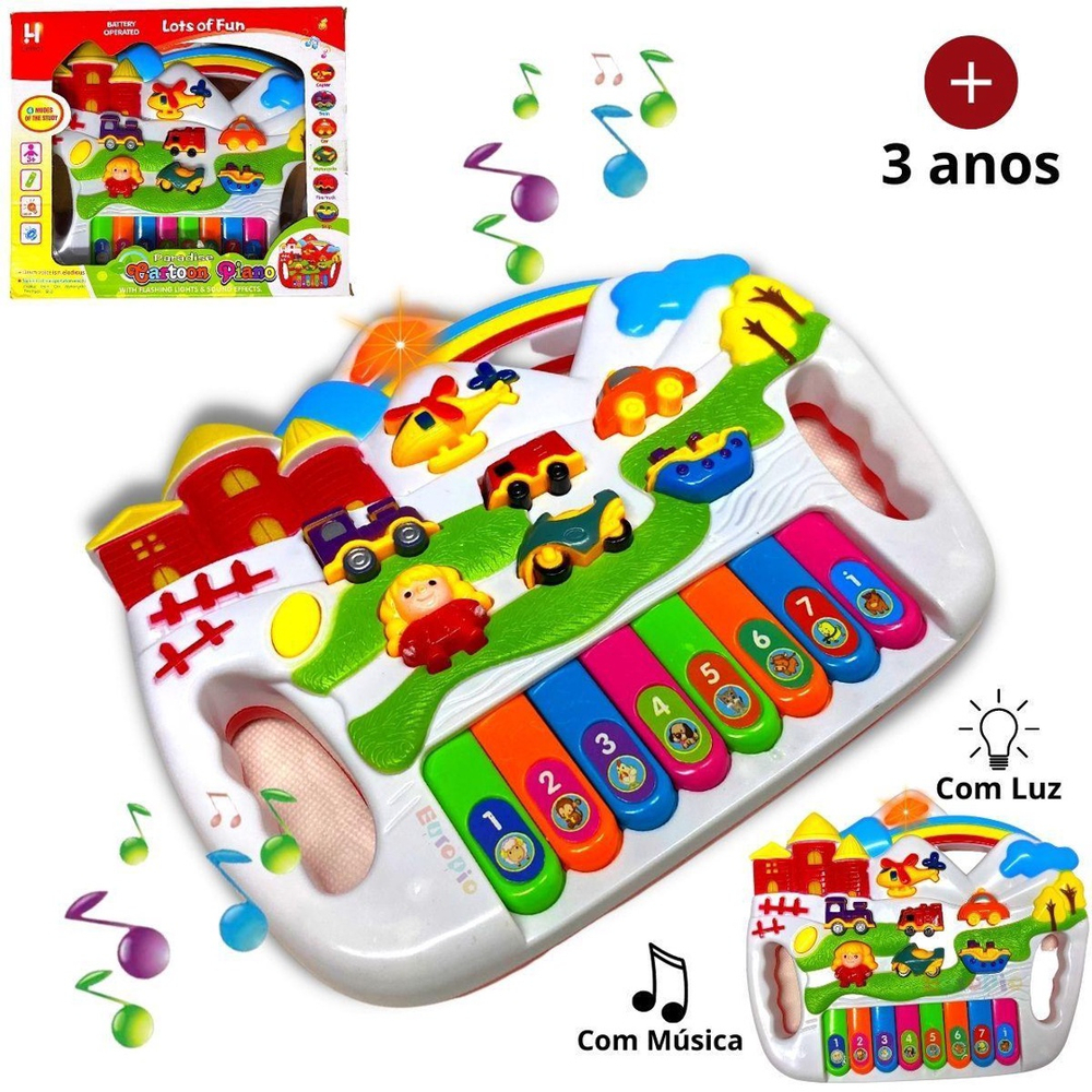 Brinquedo Pianinho Musical Educativos Piano Infantil com Som e Luzes e Alça  para Segurar Rosa em Promoção na Americanas