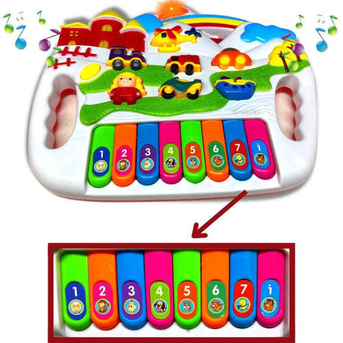 Brinquedo Pianinho Musical Educativos Piano Infantil com Som e Luzes e Alça  para Segurar Rosa em Promoção na Americanas