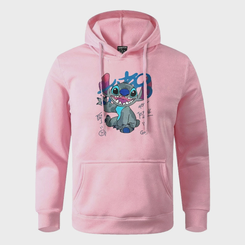 Moletom Casaco Blusao Canguru Lilo Stitch Desenho Feminino Capuz