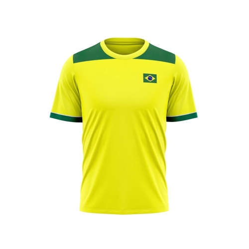 CAMISETA BRASIL JOGO FUTEBOL TORCEDOR ELITE MASCULINA - Amarelo