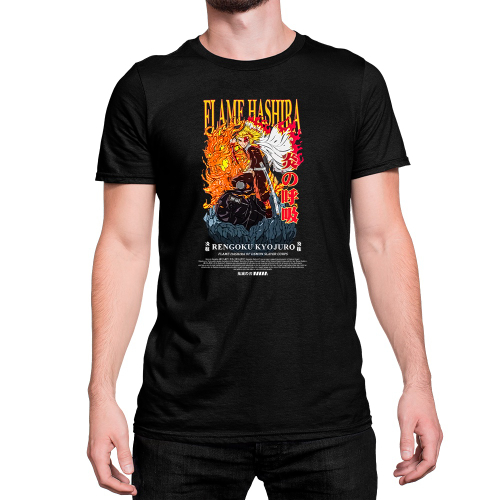 Camisa Camiseta Anime Demon Slayer Hashira Fogo Rengoku