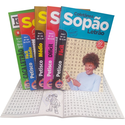 Livro 365 Caça Palavras Jogo Educativo Nível Fácil Difícil