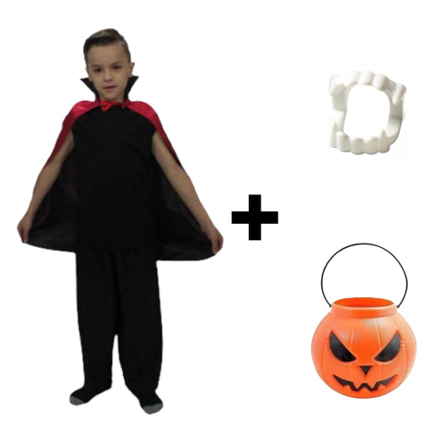 Fantasia de Vampiro Infantil Halloween - M 5 - 8 em Promoção na Americanas