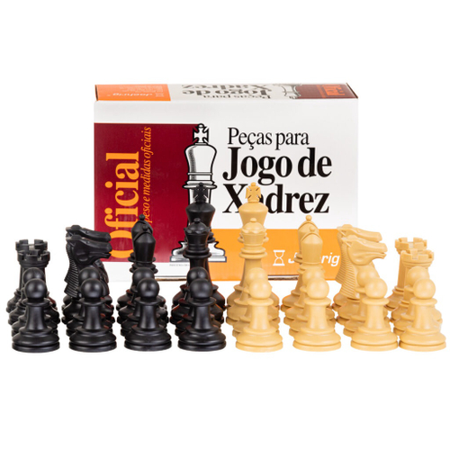 Jogo Peças Xadrez Plástico Maciço Rei 8,6cm