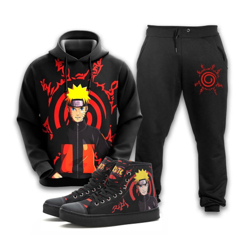 Conjunto Moletom Naruto Akatsuki Aldeias Renegadas Abrigo