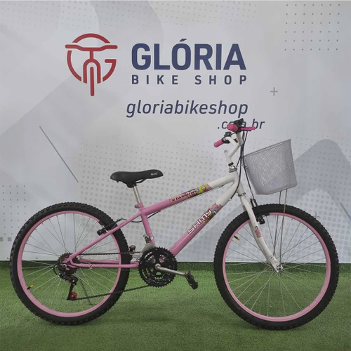 BICICLETA MOUNTAIN BIKE ARO 24 FEMININA - ROSA