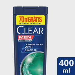 Menor preço em Shampoo Anticaspa Clear Men Limpeza Diária 2 Em 1 400ml