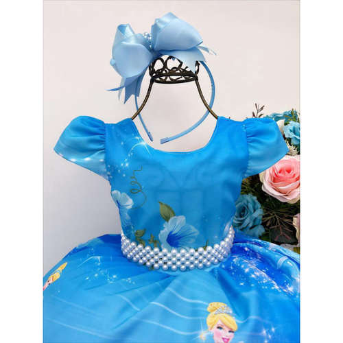 Vestido Infantil Da Cinderela de Luxo Temático Princesa Aniversário em  Promoção na Americanas