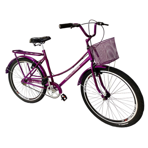 Bicicleta Super Fort com Garupa Aro 26 Violeta - Colli Bike