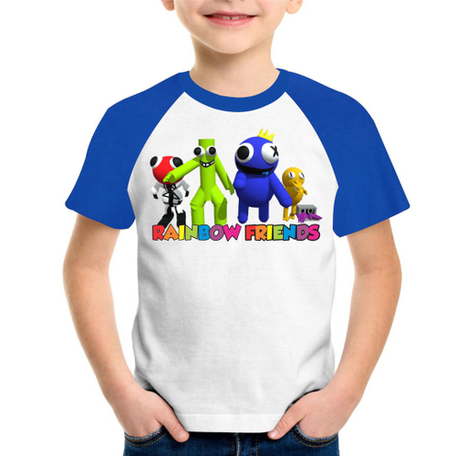 4-8 anos crianças roupa de banho conjunto Roblox Rainbow Friends tops +  shorts + boné banho terno presentes