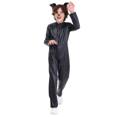 Fantasia masculina de cosplay de gato da MicCostumes, Preto, Medium :  : Moda