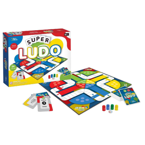 Ludo Divertido Jogo de Tabuleiro e Dados, Original Marca Coluna