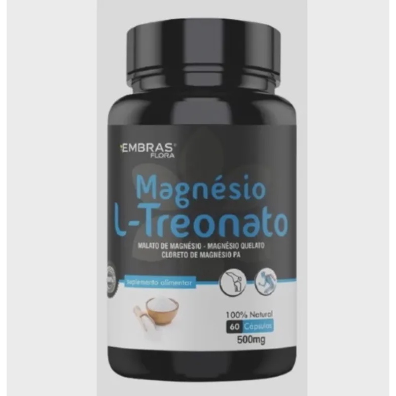 Magnésio L - Treonato 500mg Mg 60 Cápsulas Embrasflora | Submarino