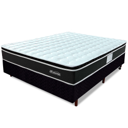 Menor preço em Cama Box Casal com Pillow Top Espuma Viscoelástica da Nasa e Molas Superlastic 138x188x57cm MaxSleep - bf Colchões