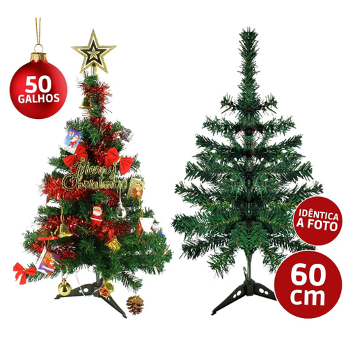 Arvore de Natal Pequena Verde com 50 Galhos 60cm Pinheiro Decoração Mini  Decorar Casa Natalina - Camicado