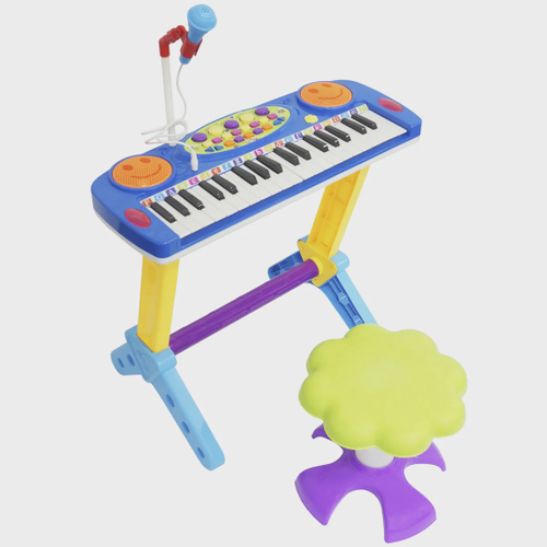 Teclado Com Microfone Piano Infantil Brinquedo Musical no Shoptime