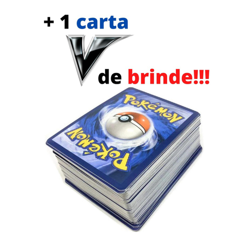 Lote 100 Cartas Pokemon + 2GX ou EX + Brinde