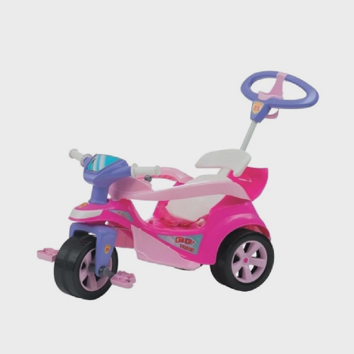 Triciclo Infantil Menina Motinha Charm Nathor Azul E Rosa Baby