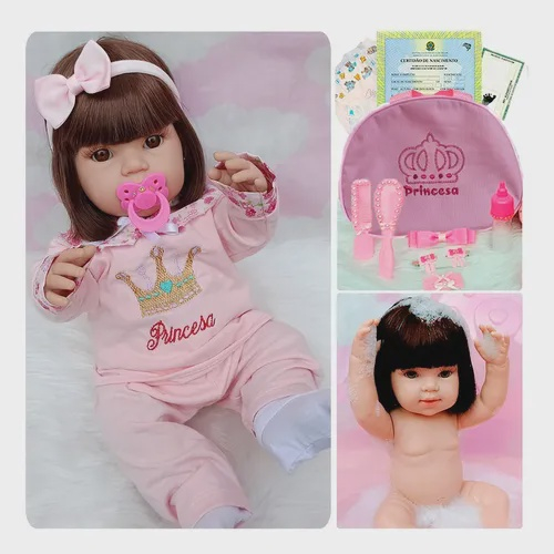 Boneca Bebe Reborn Barata Menina Princesa Enxoval