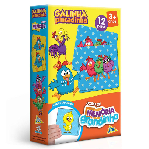 Jogo Da Memória Galinha Pintadinha®- Azul & Vermelho- 12 pares- Toyster