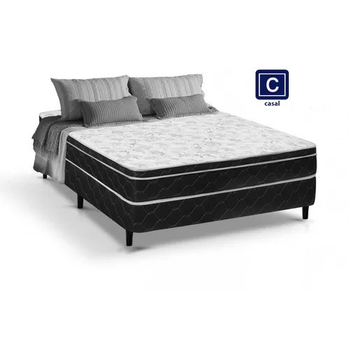 Cama Box casal semi- Ortopédica conjugada 52x138x188 - Tampo Branco