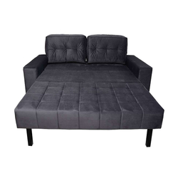 Sofá-Cama 3 Lugares Casal Murilo Veludo Chumbo Menor preço em Sofá-Cama 3 Lugares Casal Murilo Veludo Chumbo
