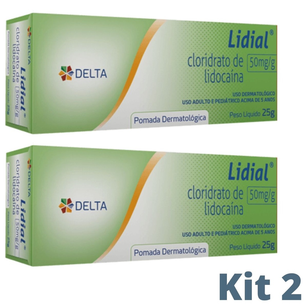 Lidial Lidocaina Pomada Cloridato De Lidocaina Gel 25 Gramas Kit 2 Em