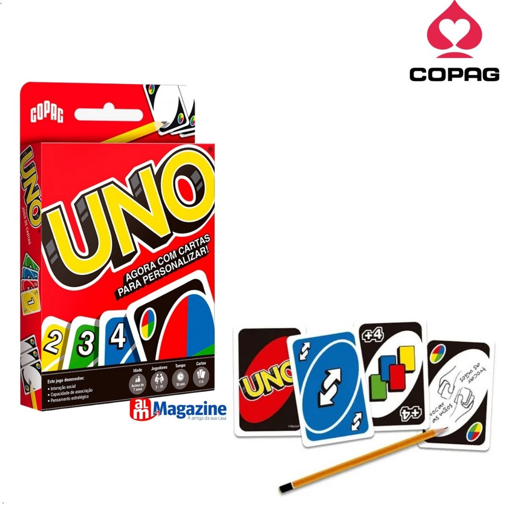 Jogo De Cartas Uno 114 Cartas Copag Mattel Original Com Nf