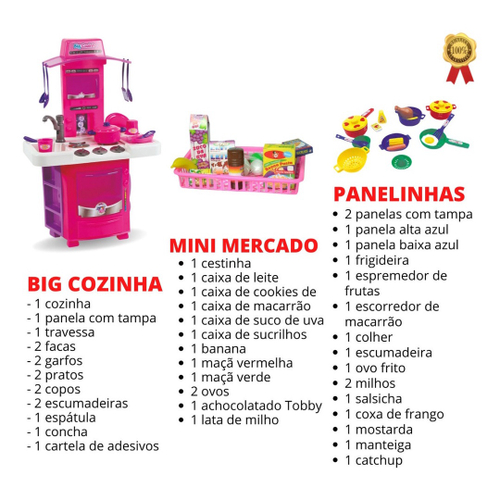 Kit Cozinha Infantil Fogão Jogo de Panela Comida Prato 20pç em Promoção na  Americanas