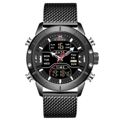 Naviforce relógio esportivo masculino, relógio digital analógico e digital de marca de luxo em aço inoxidável esportivo para homens, à prova d'água, 2020-black black Menor preço em Naviforce relógio esportivo masculino, relógio digital analógico e digital de marca de luxo em aço inoxidável esportivo para homens, à prova d'água, 2020-black black