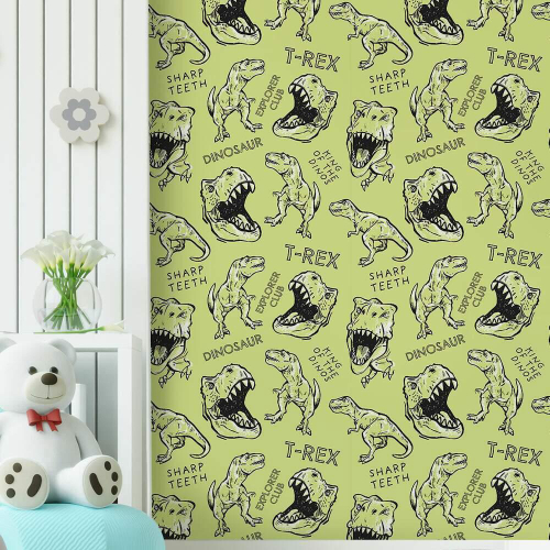 Papel De Parede Infantil Dinossauros Desenho T-Rex-60X300Cm na Americanas  Empresas