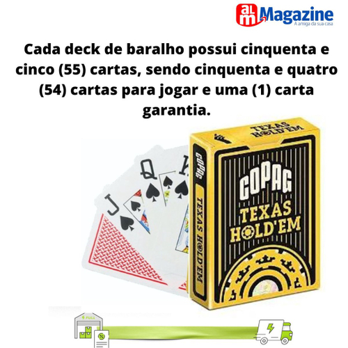 Jogo de Cartas - Baralho Profissional - Texas Hold'em - Vermelho - Copag -  Le biscuit