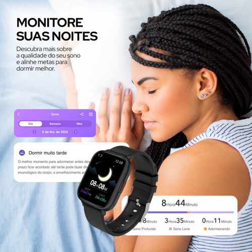 SmartWatch WB Watch 45mm tela 1,85' Fitness tracker 24 modos esportivos,  até 10 dias de bateria, monitoramento de oxigenação do sangue e temperatura  corporal