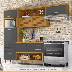 Cozinha Completa com 05 Portas e 05 Gavetas 100% mdf Princesa Freijó/Grafite Nesher é boa?