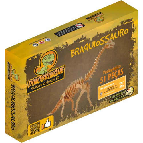 Dinossauro GIgantesco Braquiossauro 51 Peças Quebra Cabeça 3D - A