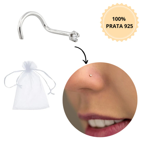 Piercing nostril (nariz) prata 925 - Devan Acessórios