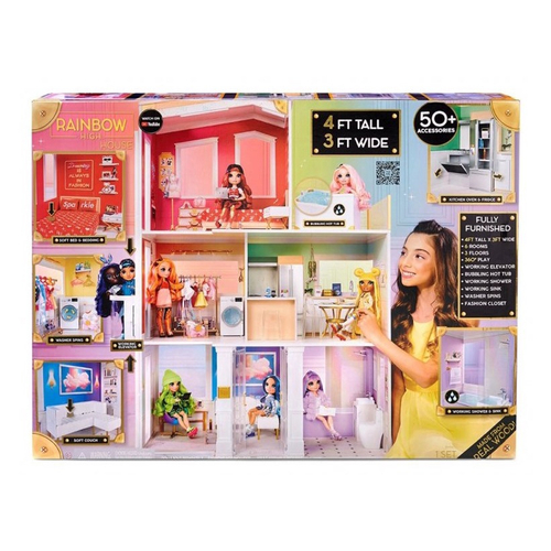 Casa de Boneca Rainbow High Doll House 3 Andares Em Madeira 574330 - mga em  Promoção na Americanas