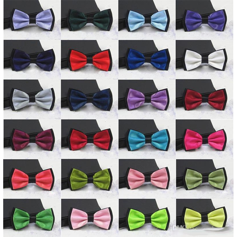 Solid Fashion Bow Tie Groom Men Colourful Double Cravat Male Marriage Butterfly Wedding Bow Ties 8198