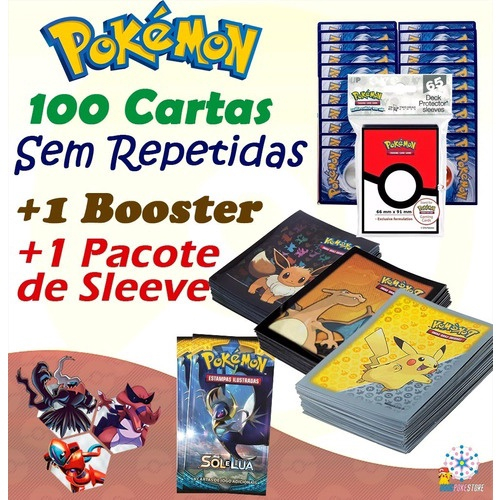 100 CARDS / CARTINHAS POKEMON = 25 Pacotinhos