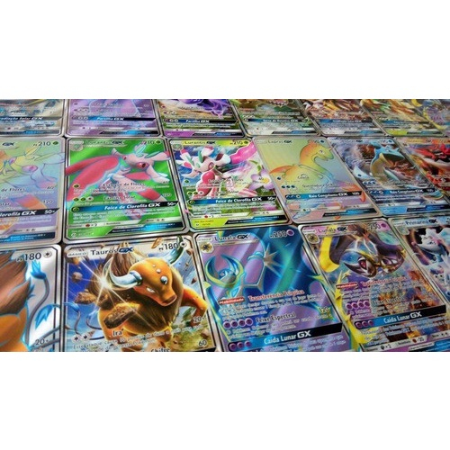 Kit Cartas Pokémon: 3 Pokémon Gx + 100 Cartas + Brinde no Shoptime