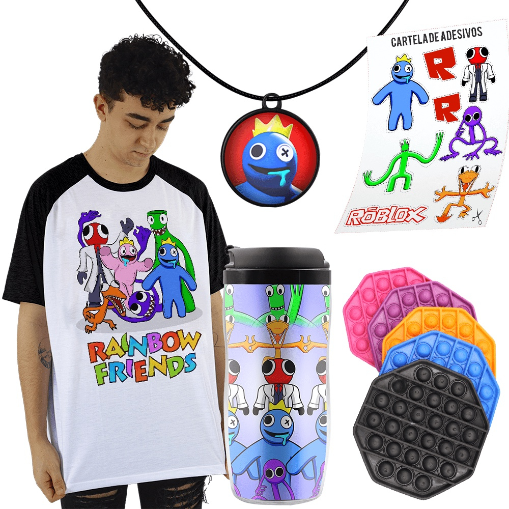 Mens Roblox Rainbow Friends Imprimir Moletom Encapuzado Com Capuz