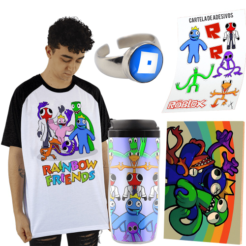 Camiseta Infantil Rainbow Friends Jogo Roblox Blue