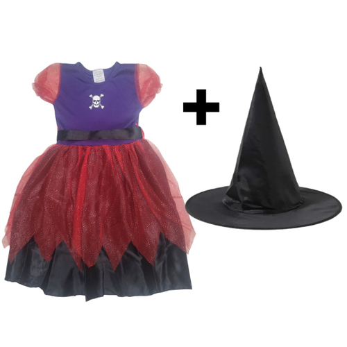 Fantasia Halloween Vestido Feminino Adulto Bruxa Maligna