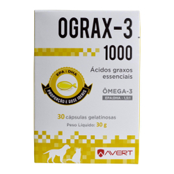Menor preço em Ograx 3 1000 Ômega 3 Cães E Gatos 30 Cápsulas
