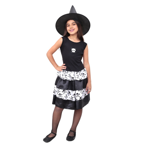 Fantasia Halloween Vestido Feminino Adulto Bruxa Maligna