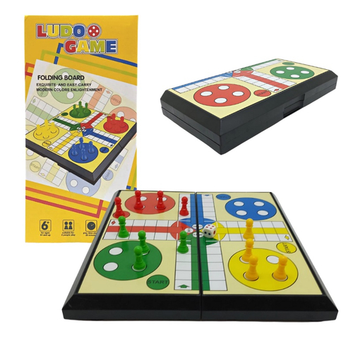 Jogo de tabuleiro ludo estojo de plástico portátil