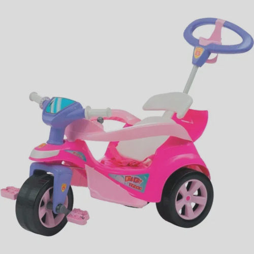 Triciclo Infantil Calesita Moto Uno - 2 em 1 - Pedal e Passeio com Aro -  Rosa L