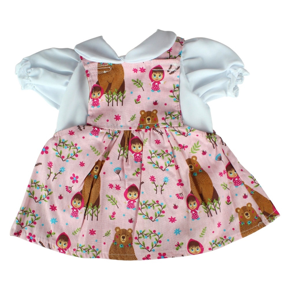 Kit Roupa Boneca Reborn 46/56Cm 6 Itens Vestido Poá Casinha