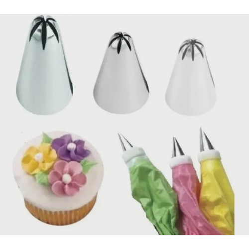 Bicos De Confeitar Jogo Bico Inox Kit 25 Peças Bolos Cupcake