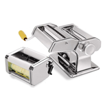 Maquina para preparar massas macarrao E ravioli dupla cilindro em inox prepara 4 tipos de massas
